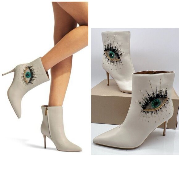 Kurt Geiger London Belgravia Women’s Ankle Boots Booties Embellished Eye EU 38.5 - Picture 1 of 12